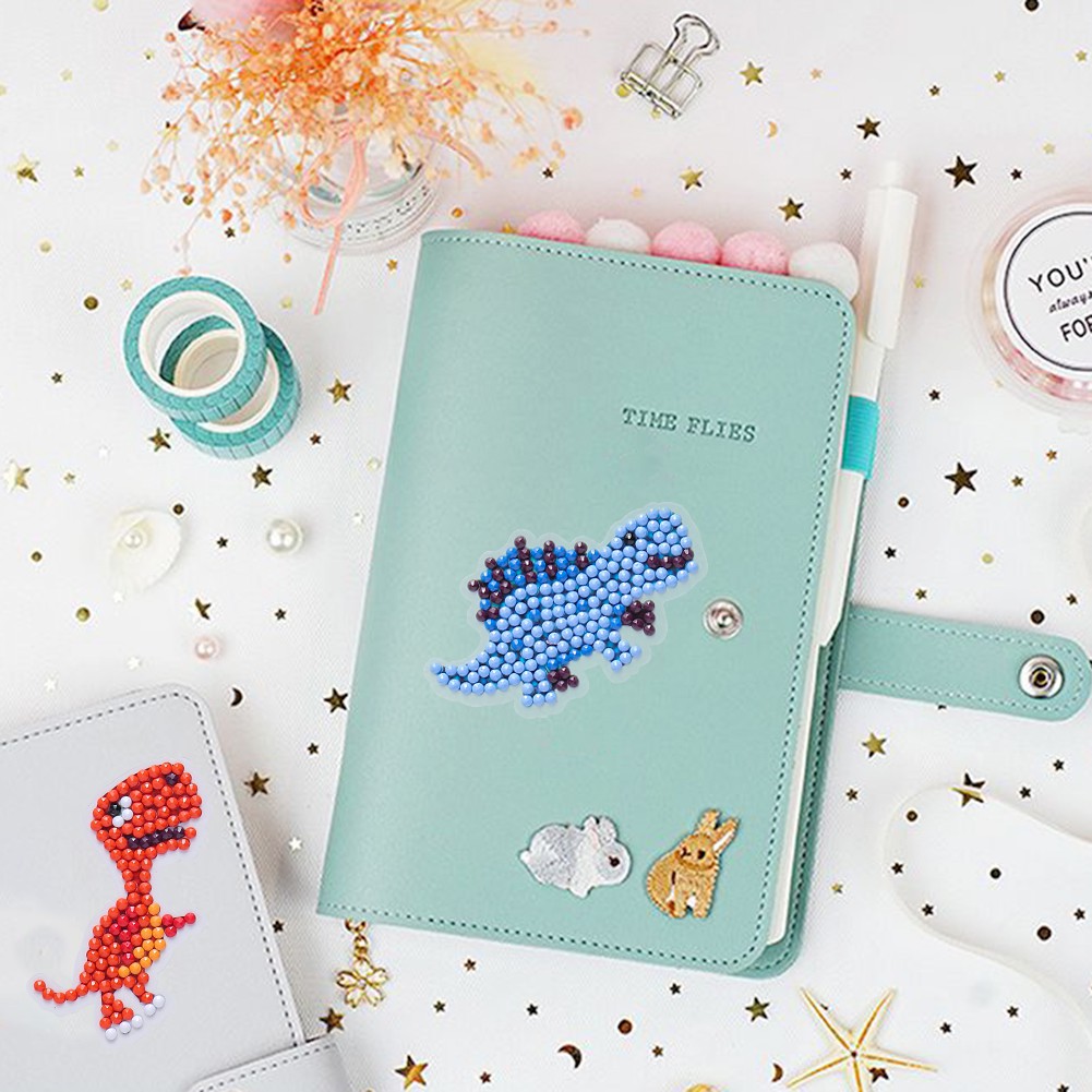 Set 6 miếng dán dạng tranh đính đá tư làm hình động vật trang trí thủ công đáng yêu
