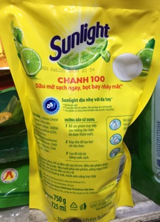 ( Ảnh Thật ) Nước Rửa Chén Sunlight Túi 725ml (Chanh-Trà Xanh)