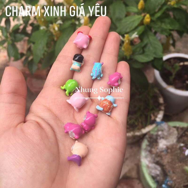 Charm nghệ nhân chế tác bạc 925 tráng men sứ Trung Hoa các nhân vật hoạt hình yêu thích shin bút chì