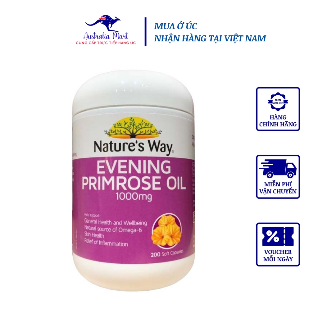 Viên Uống Nature's Way Evening Primrose Oil Hỗ Trợ Cân Bằng Nội Tiết Nữ 200 Viên
