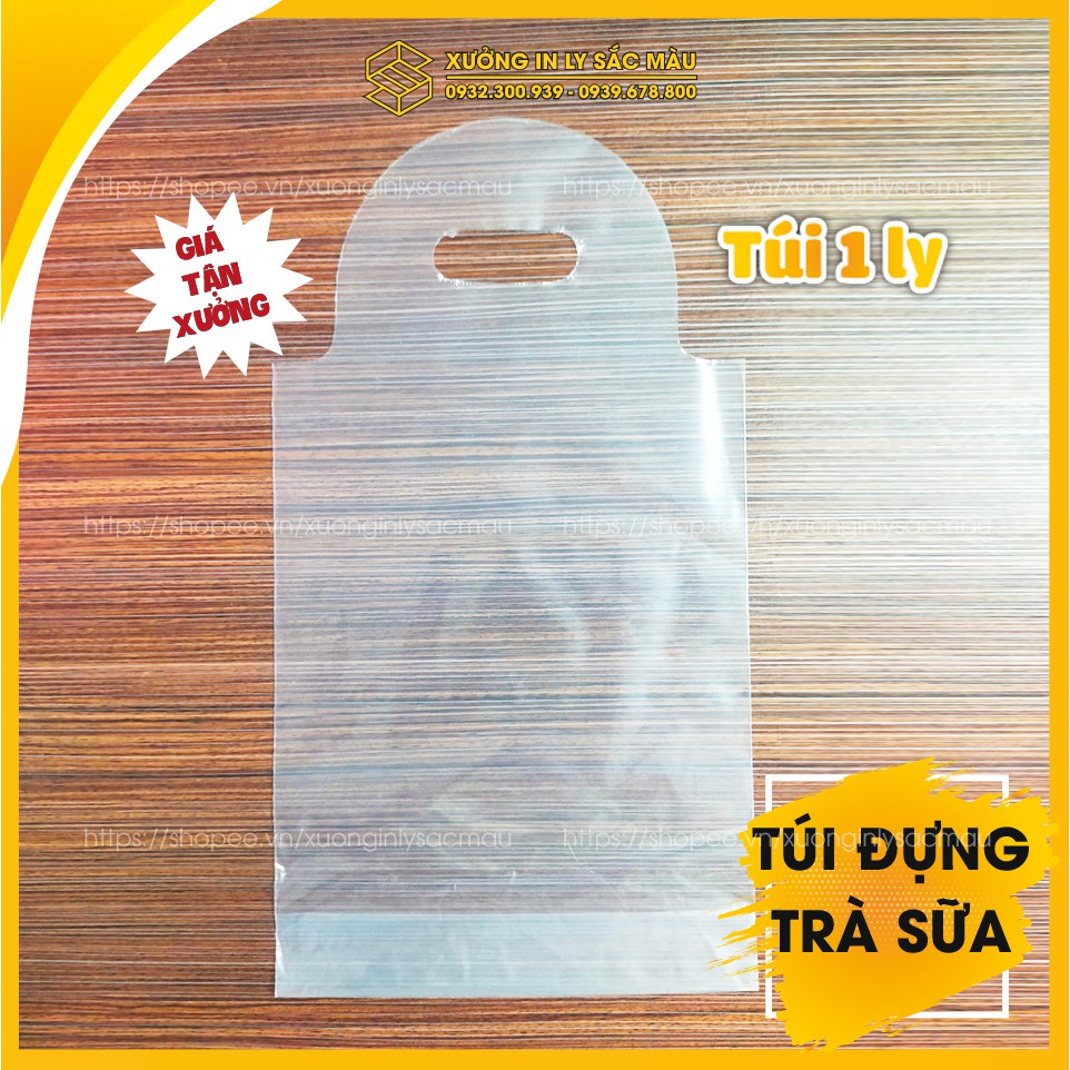 1Kg Túi bọc đựng trà sữa cà phê mang đi hàng cao cấp loại 1 - túi 1 ly, túi 2 ly, túi chữ T