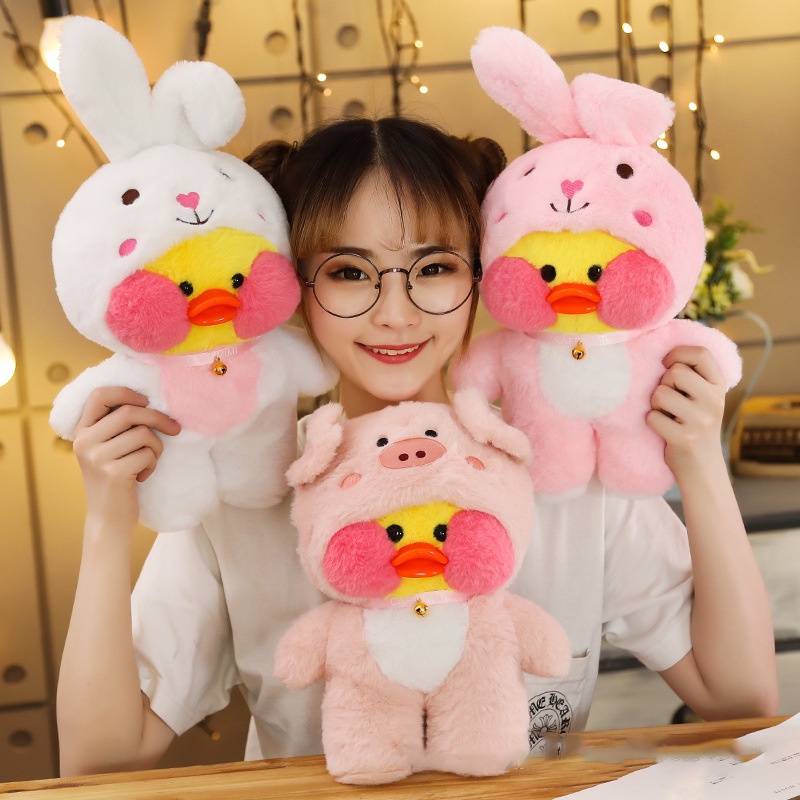 Gấu Bông Vịt Lalafanfan Vịt Má Hồng Vịt Vàng Cute Dễ Thương Cao Cấp Hình Thú Nhỏ Size 30