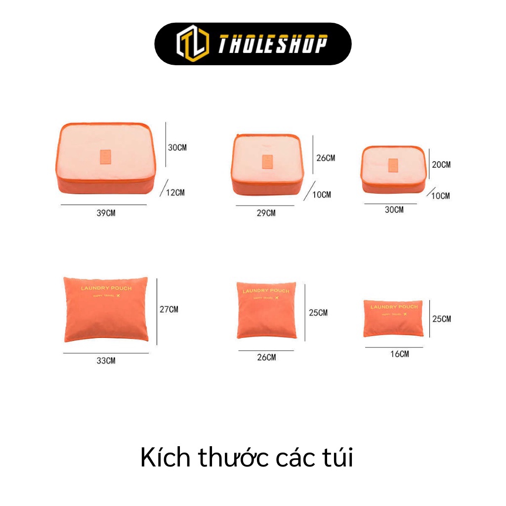 [SGD] Set túi đựng quần áo vật dụng - Bộ 6 Túi đựng đồ du lịch Laundry Pouch chất liệu cao cấp nhiều kích cỡ 2875