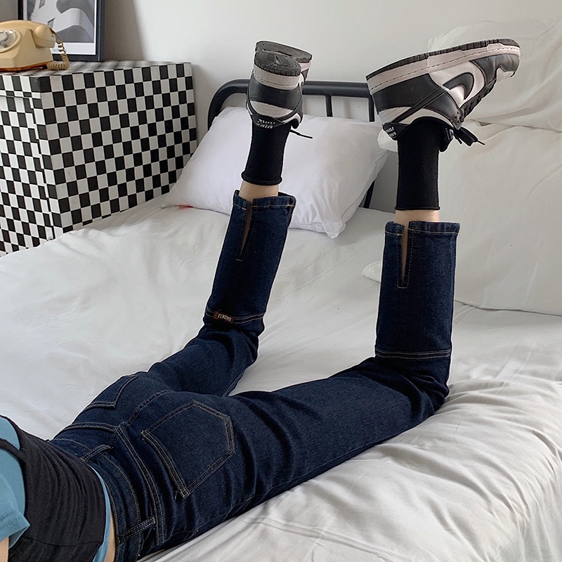 Quần jean 46320 ống đứng lưng cao thời trang cho nữ