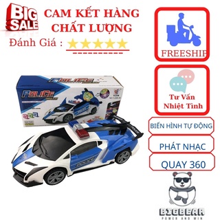 Đồ chơi xe ô tô cảnh sát biến hình cho trẻ em,cho bé,xoay 360, có đèn, có nhạc