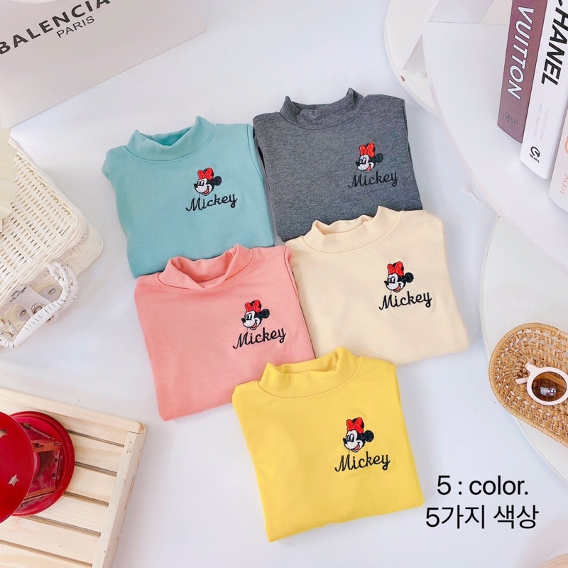 Áo giữ nhiệt chất cotton len thêu Micky (8-18kg)