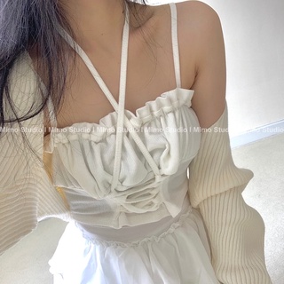áo croptop buộc dây (corset cropped top)
