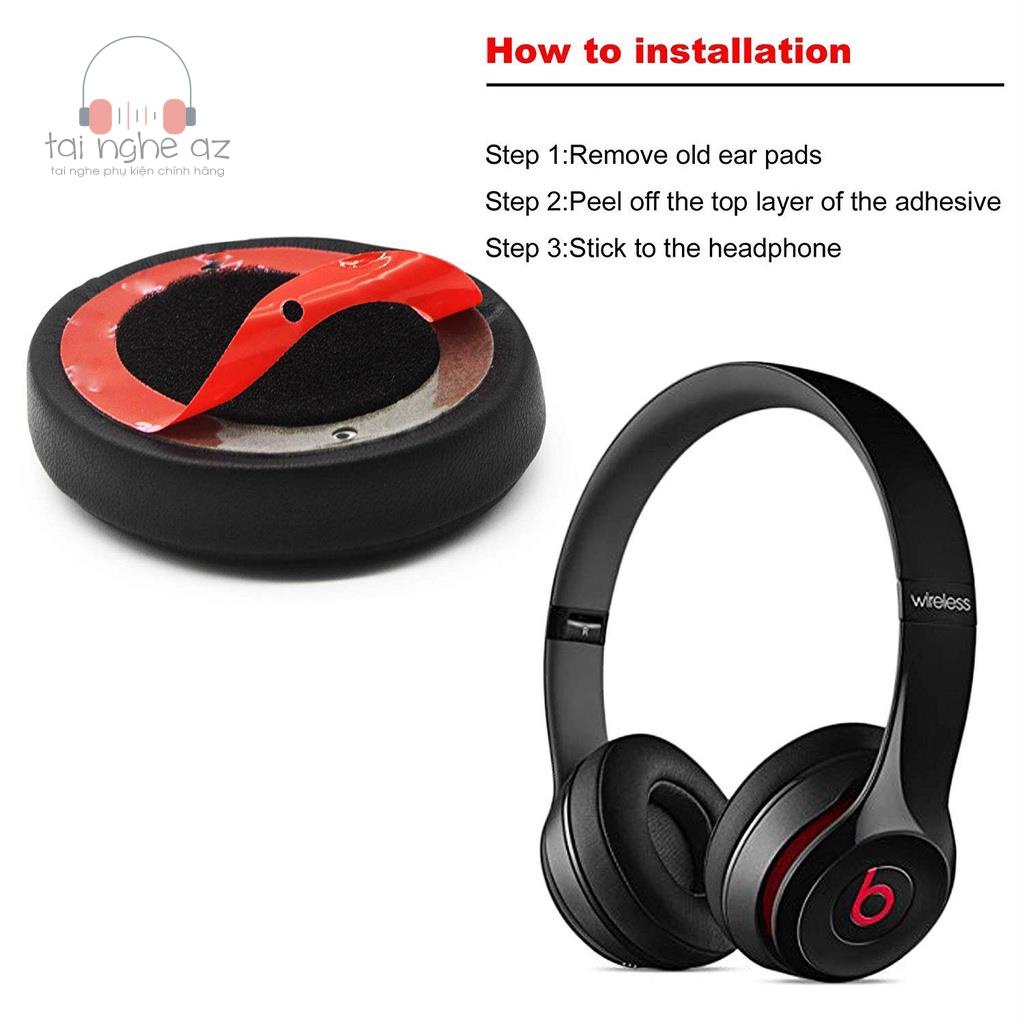 Mút đệm beats solo2, solo3 - cặp Pad đệm bọc cho headphone  da cao cấp - Tai nghe AZ