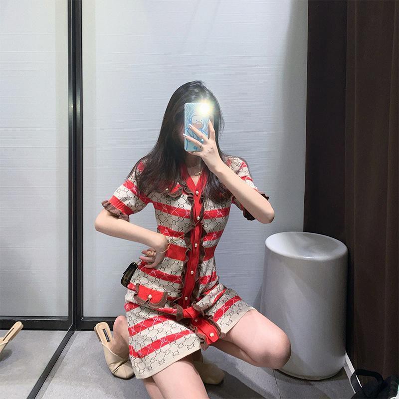 Đầm Dệt Kim Dáng Ôm Phối Màu Tương Phản Kiểu Retro Pháp Sang Trọng 2021 | BigBuy360 - bigbuy360.vn