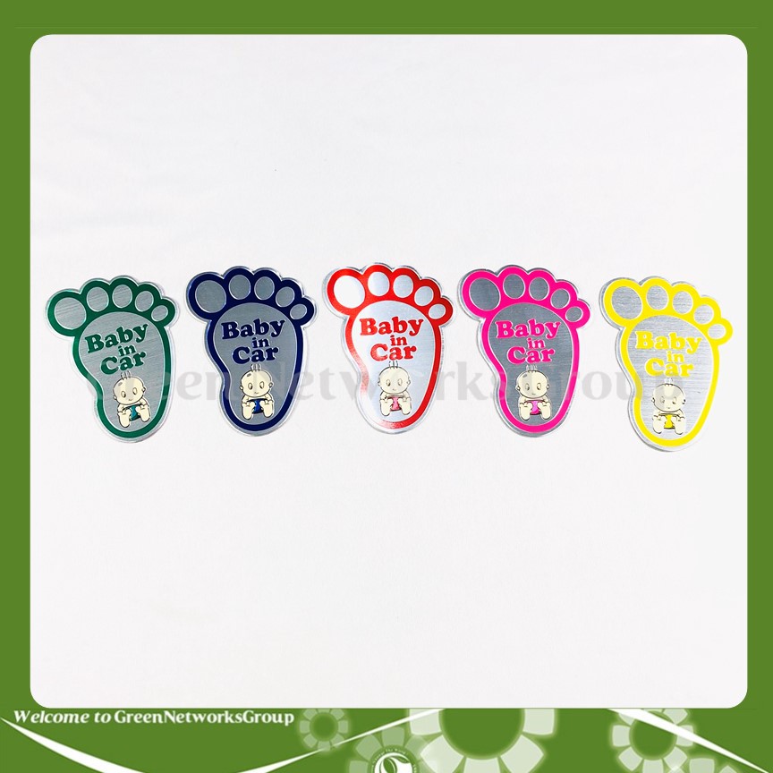 Bộ tem dán xe kim loại baby in car Greennetworks