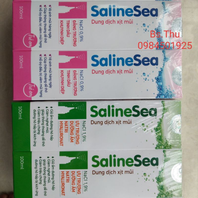 Xịt muối mũi nước biển sâu SalineSea chai nhôm 100ml dùng vệ sinh mũi hàng ngày cho trẻ từ sơ sinh