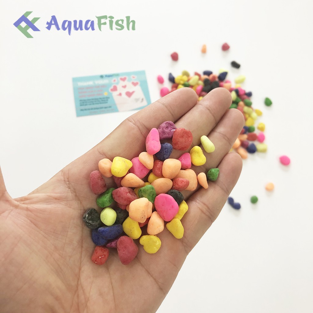 Sỏi Nhiều Màu Dùng Trang Trí Bể Cá Cảnh 1kg