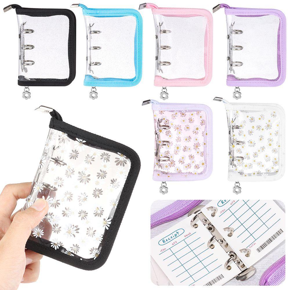 Vỏ Bọc Sổ Tay Nhật Ký Có Khóa Kéo In Hoa Cúc LAYOR1