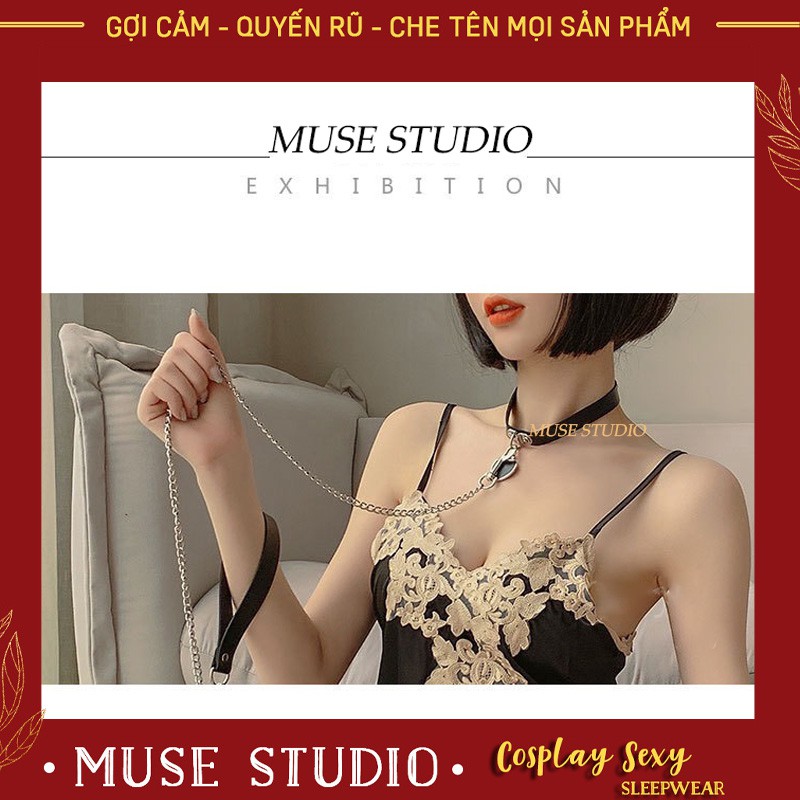 Phụ Kiện Sexy ⚡𝑭𝑹𝑬𝑬𝑺𝑯𝑰𝑷⚡ Vòng Cổ Da Kết Hợp Kim Loại Siêu Đẹp