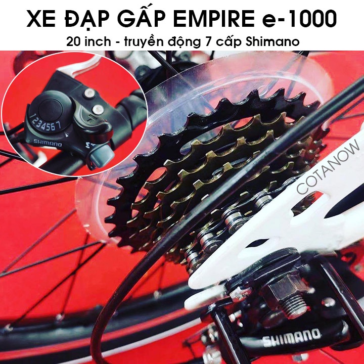 Xe đạp gấp Empire E-1000 bánh 20 inch, gấp gọn tiện lợi