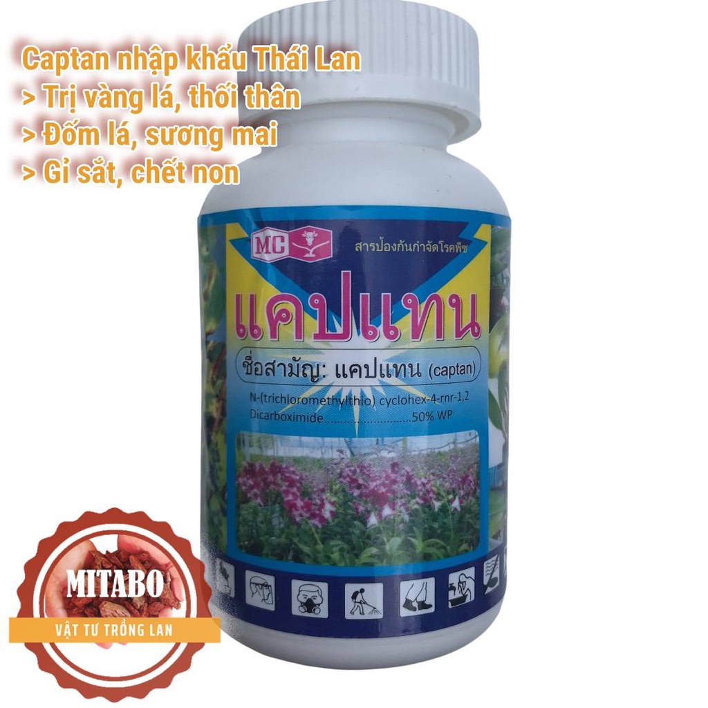 Thối nhũn nhập khẩu từ Thái loại trừ đốm lá phấn trắng vàng lá cho hoa lan hoa hồng cây kiểng 50g Mitabo