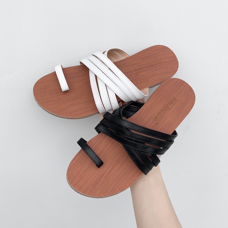 Sorami.Shoes | Dép xỏ ngón đế bằng quai da