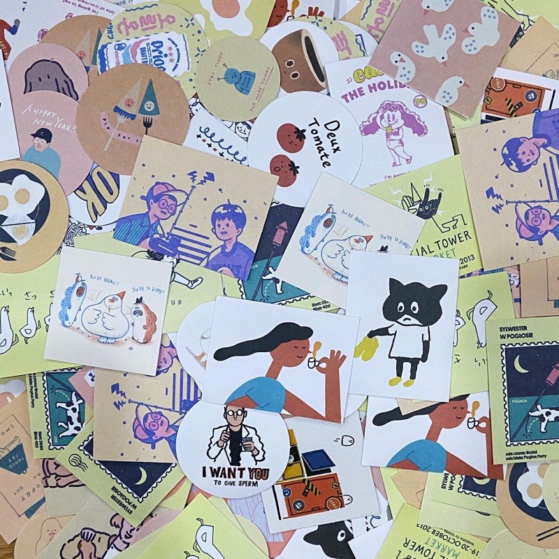 túi sticker mix các nhân vật lạ lùng