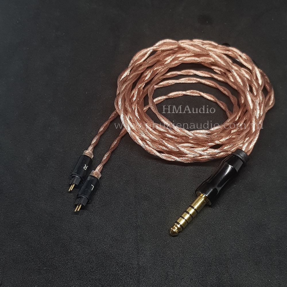 Dây tai nghe đồng 7NOCC Litz 23AWG 1.25mm tết 4 - Connector Audeze iSine10 iSine20