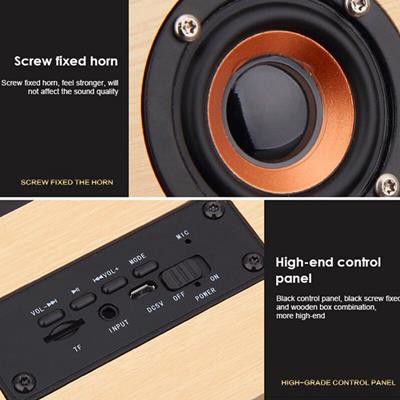 [Nhập Khẩu] Loa gỗ Super Bass Vi tính -Loa bluetooth âm thanh nổi HIFI Stereo speaker W5 -dc2179