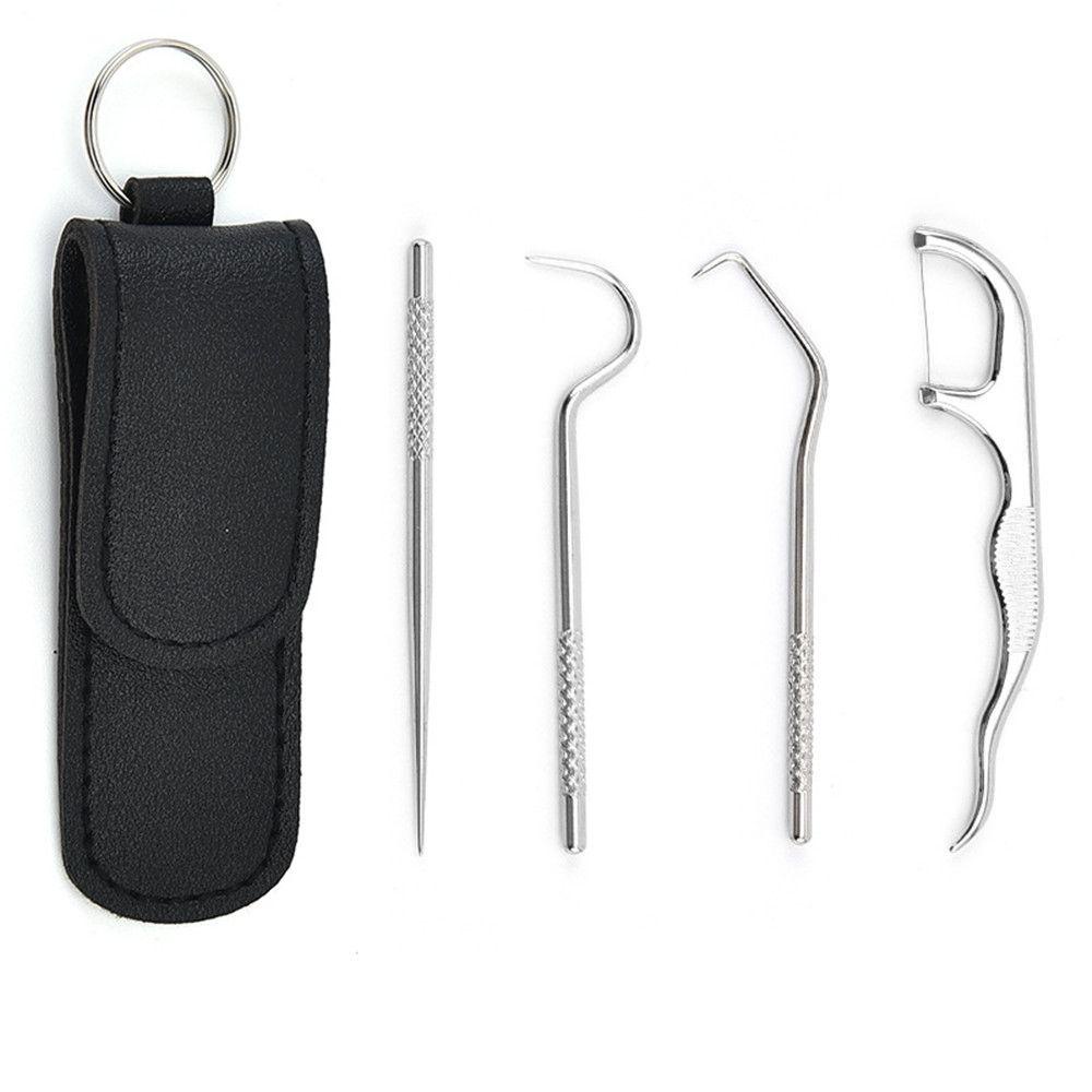 Set 4 Tăm Xỉa Răng Bằng Thép Không Gỉ Có Thể Tái Sử Dụng