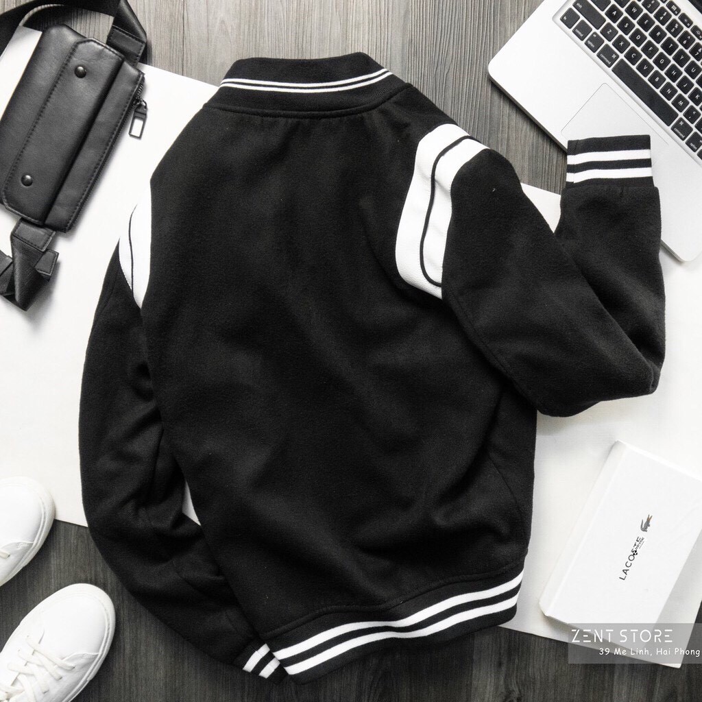 Áo khoác bomber Teddy unisex jakcet nỉ viền đẹp kiểu Hàn Quốc | BigBuy360 - bigbuy360.vn