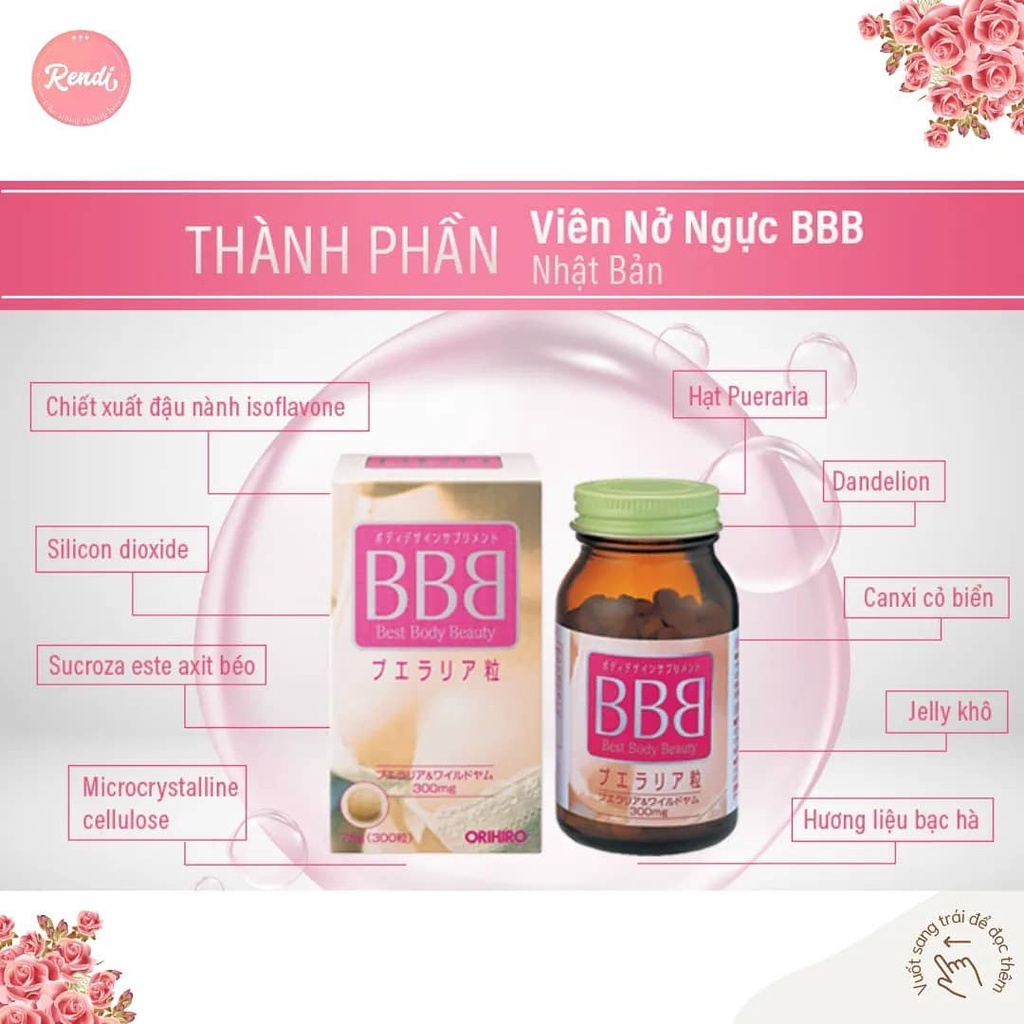 Viên uống nở ngực BBB Orihiro Nhật Bản 300 viên | Rendi Store