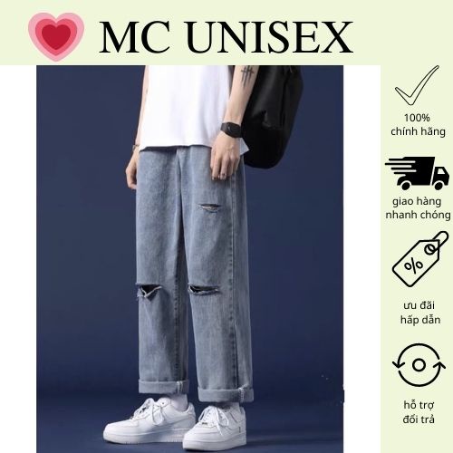Quần Baggy rách gối dáng xuông rách gối mẫu mới