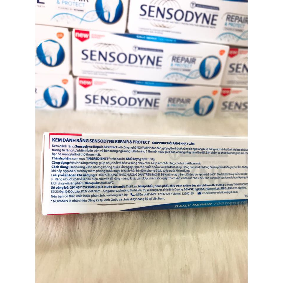 (100g) Kem đánh răng phục hồi răng nhạy cảm Sensodyne Repair & Protect chính hãng cty