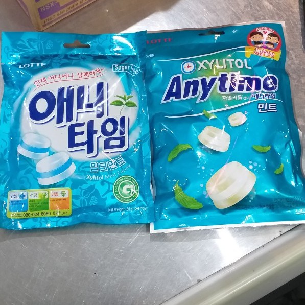 Kẹo Lotte Anytime Bạc Hà Gói 60g/92g