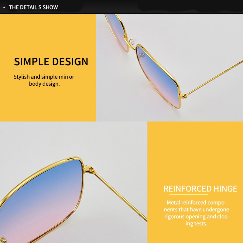 Kính Mát Gọng Vuông Kim Loại Thời Trang