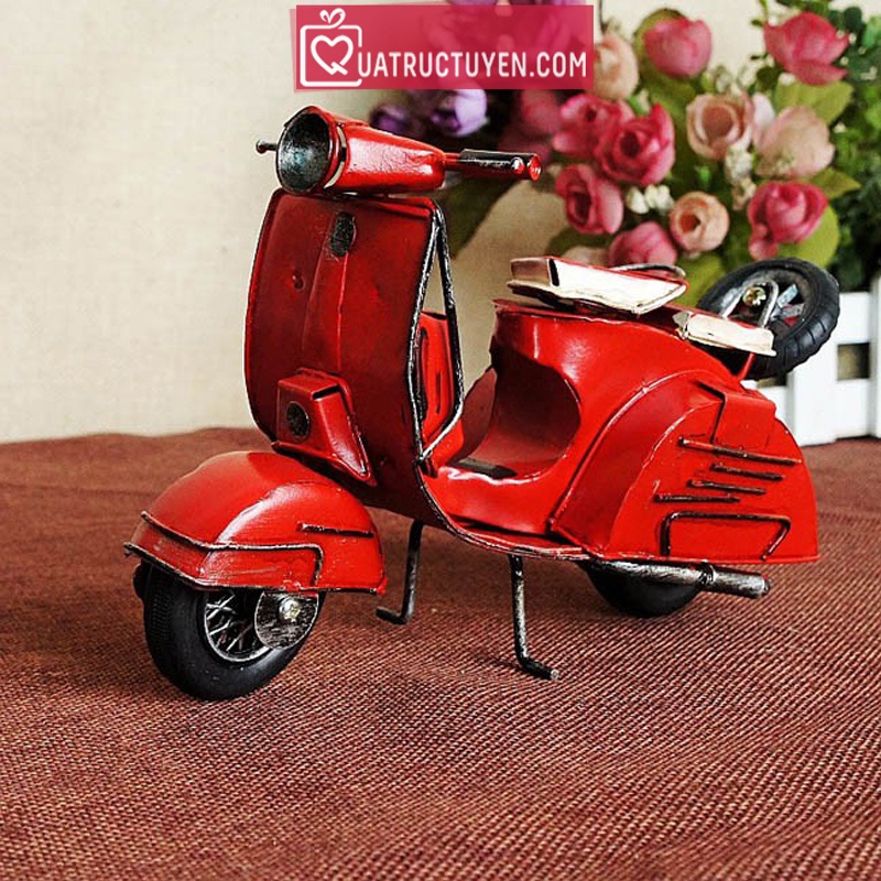 Mô hình xe vespa cổ kim loại