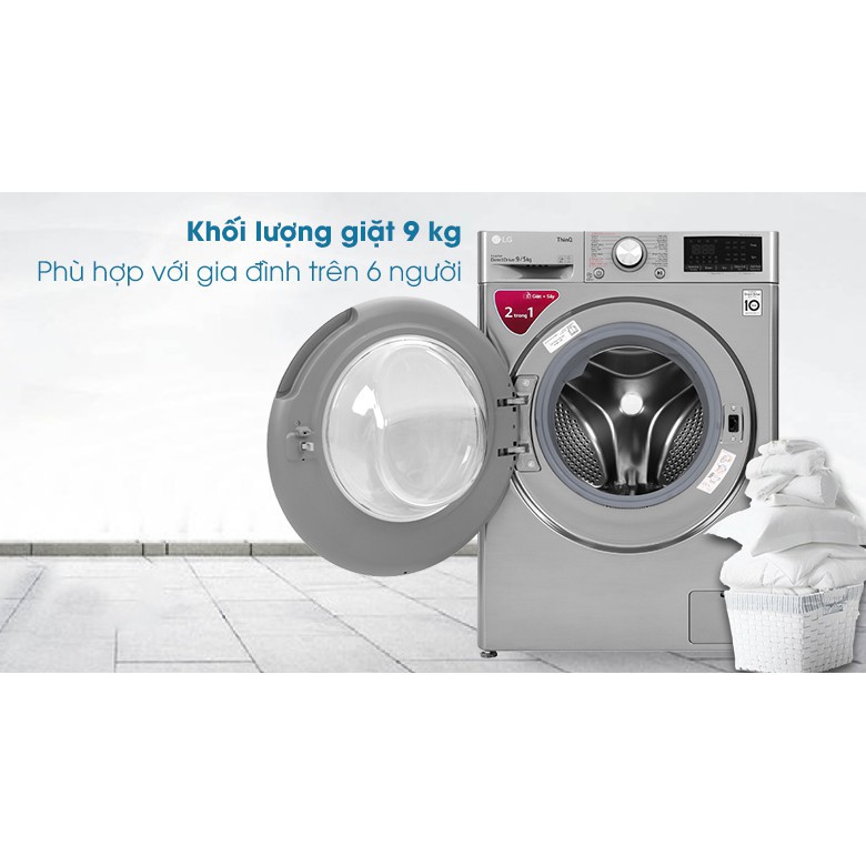 Máy giặt sấy LG Inverter 9 kg FV1409G4V mới 2020
