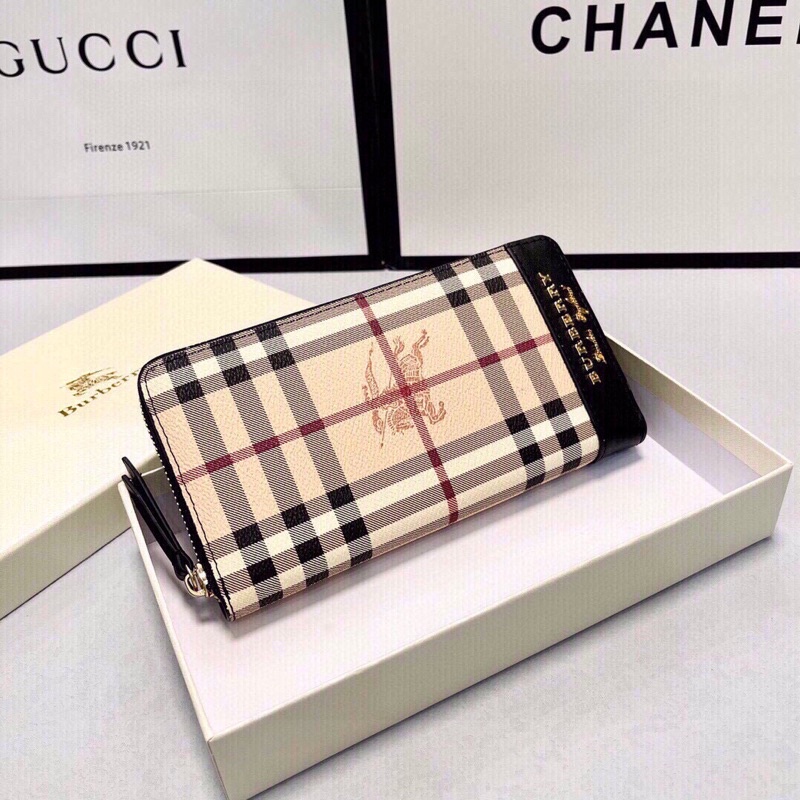 Ví dài cầm tay unisex sành điệu Burberry BBR da bò cao cấp