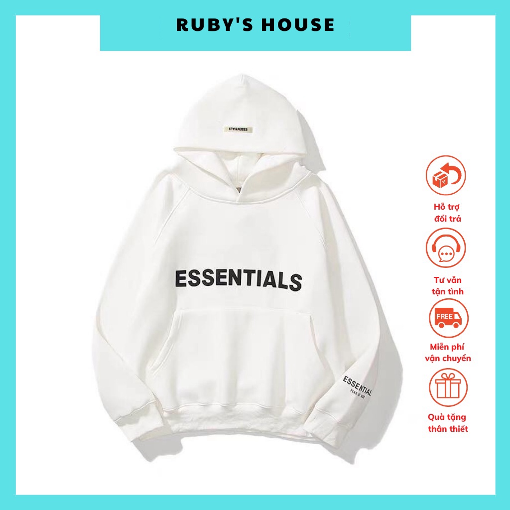 Áo nỉ Hoodie Essentials, áo nỉ bông Hoodie unisex nam nữ