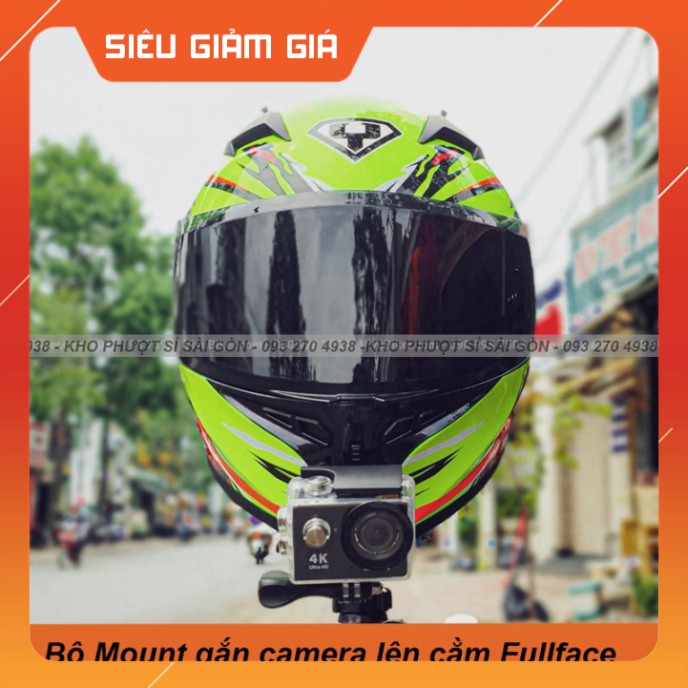 HOT-  Bộ Mount gắn camera lên cằm mũ bảo hiểm Fullface YOHE 978, YOHE 978 Plus, AGV K3 - Pass cằm, Pat cằm gắn mũ fullfa