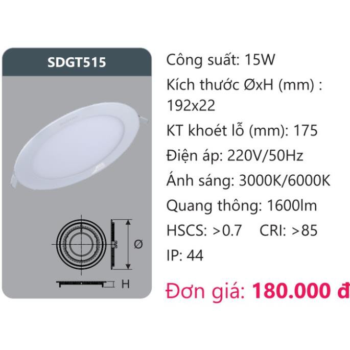 Đèn Led Âm Trần Tròn - Đèn Led Panel Duhal 6w - 9w - 12w - 15w - 18w