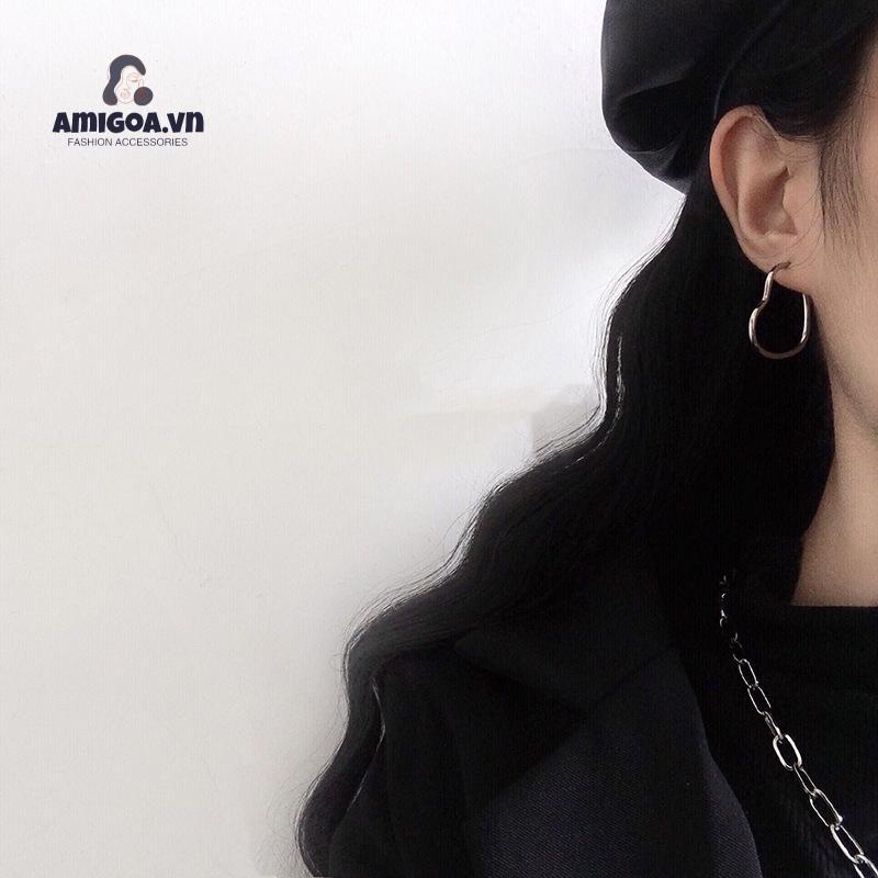 Khuyên Tai Hình Nửa Trái Tim Thời Trang Đơn Giản Chất Lượng Cao