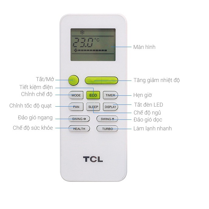 Remote máy lạnh TCL GYKQ-52 - Điều khiển điều hòa TCL GYKQ-52