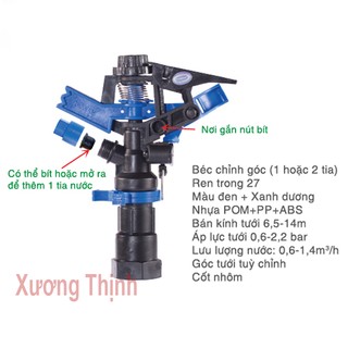 Béc tưới cánh đập chỉnh góc