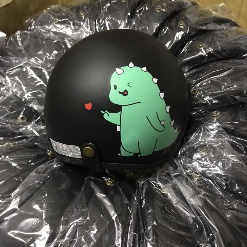 Mũ Bảo Hiểm Nửa Đâu Tem Khủng Long Được Chọn Phụ Kiện Khi Mua