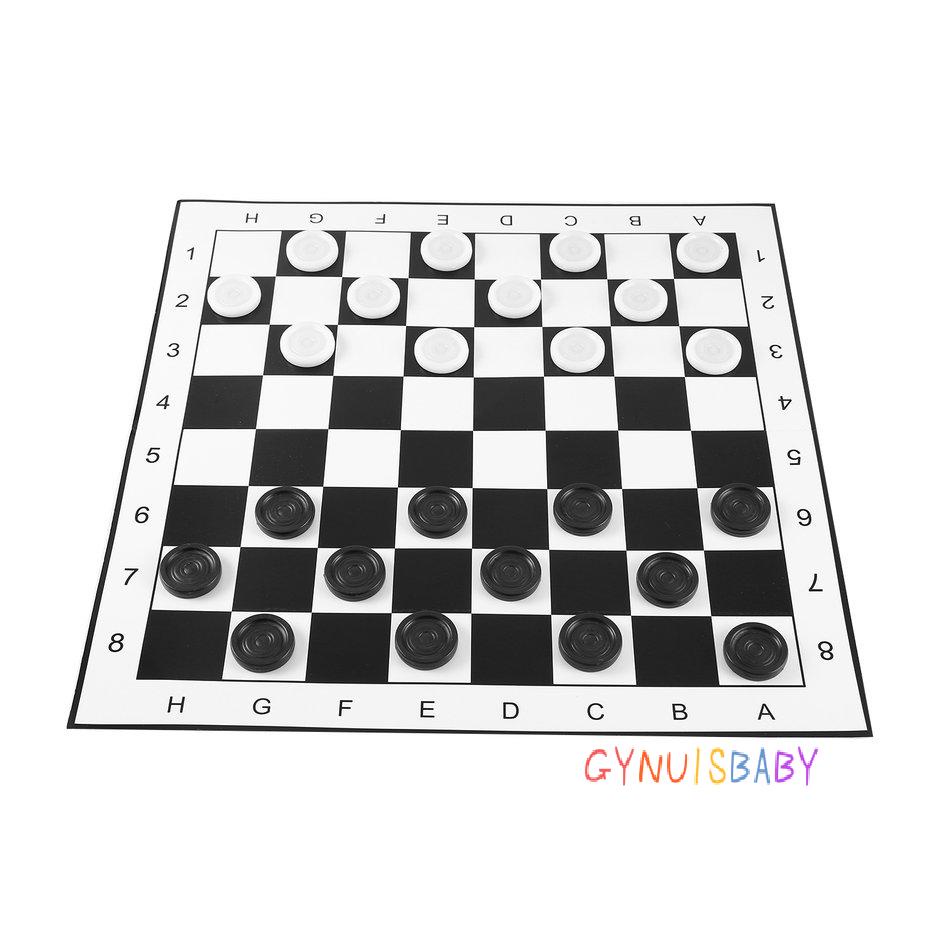 Plastic Checkers/Draughts Folding Chessboard International Chess Set Game Toy