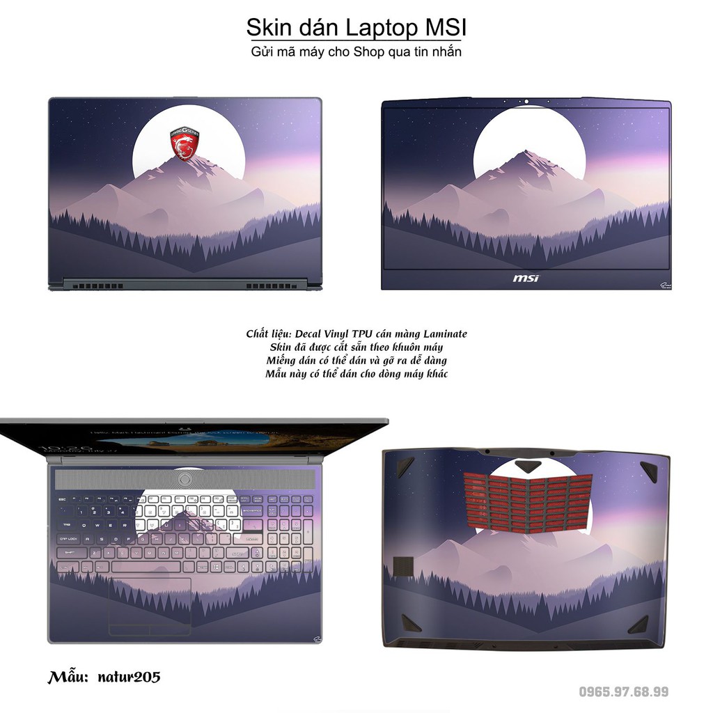 Skin dán Laptop MSI in hình thiên nhiên nhiều mẫu 8 (inbox mã máy cho Shop)