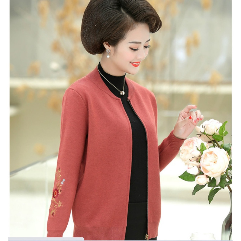 ( HÀNG SẴN) Áo Khoác Len Nữ Thêu Hoa Trung Niên Dày Đẹp AL63 - Hàng Quảng Châu Cao Cấp