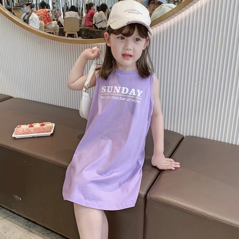 Đầm bé gái , Váy cho bé dáng xuông chất Thun Lạnh