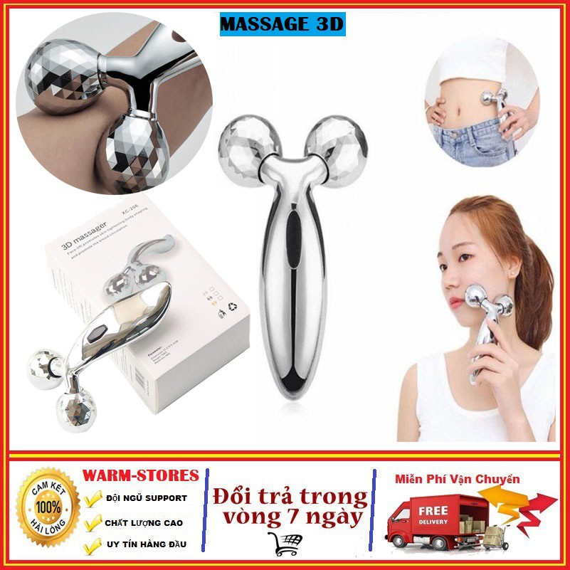 Cây Lăn Mặt - Máy Massage 3D, Mát Xa Giúp Lưu Thông Máu, Chống Lão Hóa Da Mặt