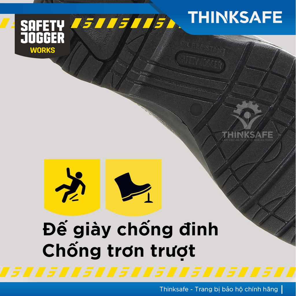 Giày bảo hộ lao động nữ Jogger Thinksafe, da bò bền, đế chống đinh, thoáng khí, thời trang, giày cách điện - Bestgirl