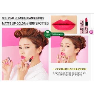 Son Lì 3CE Pink Rumour Dangerous Matte Lip Color