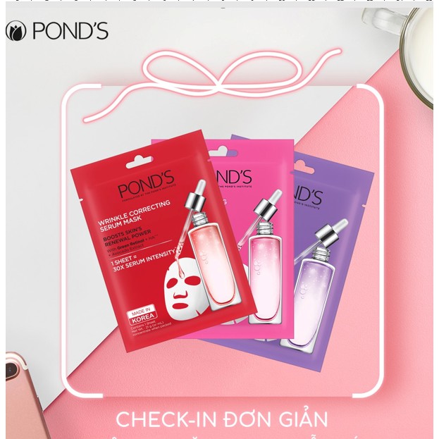 Mặt nạ Pond's tinh chất sáng da Skin Brightening Serum Mask 21ml | Thế Giới Skin Care