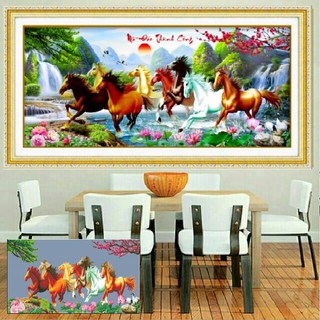 Tranh đính đá MÃ ĐÁO THÀNH CÔNG LV031 - 160*70CM